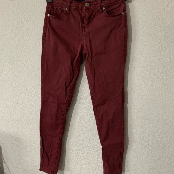 Maroon Skinny Jeans - Picture 1 of 5
